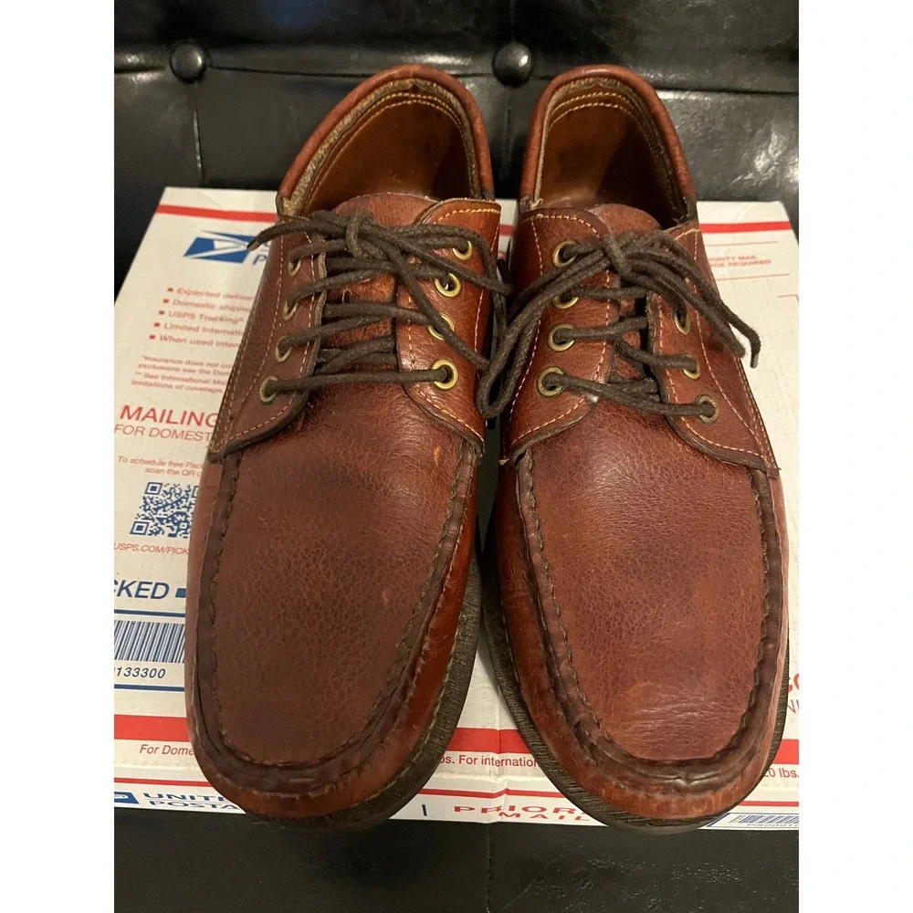 Orvis Brown Leather Moc Toe‎ Oxfords